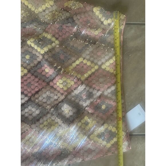 NWT CAROLINE CONSTAS Sequin Crop Top & Skirt Set Pink Size 10 - Picture 6 of 10